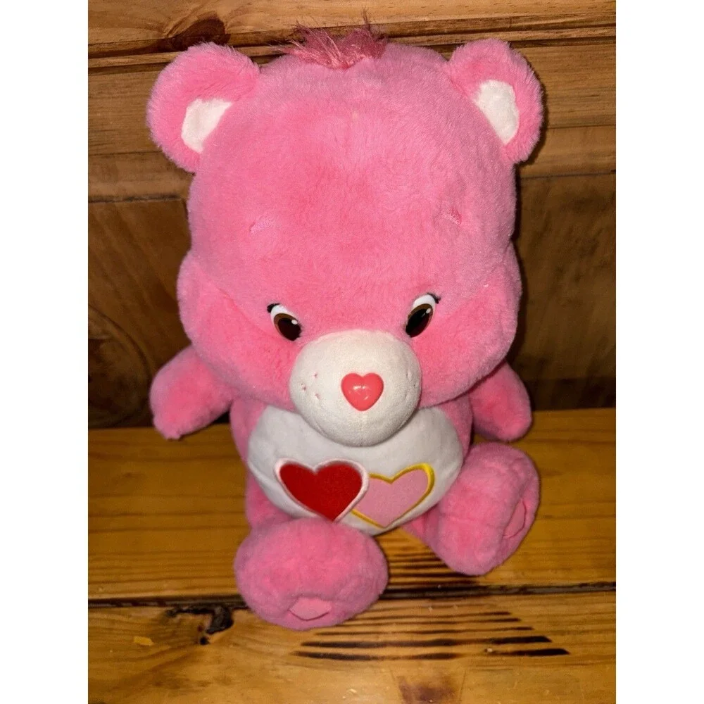 Care Bears Love A Lot Bear 14" Plush Stuffed Animal Toy Double Hearts Pink 2015 - Picture 4 of 9